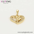 34500 XUPING fashion Synthetic CZ  14K gold color little girl heart shape   pendant